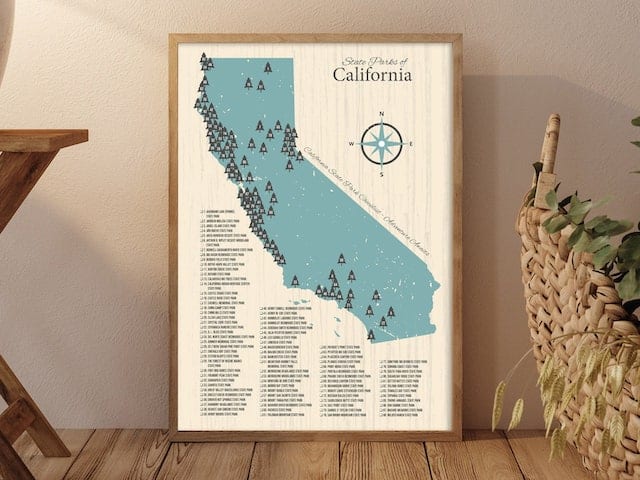 california themed gifts of a map