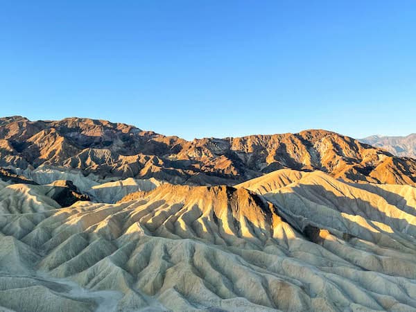 canyons at Zabriskie point in Death Valley