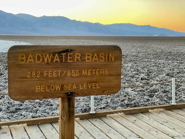 badwater basin at sunset