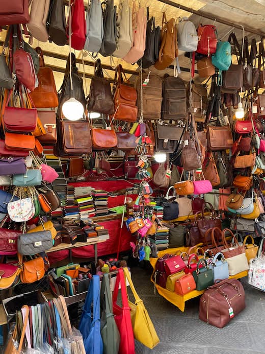 leather goods at the San Lorenzo Market