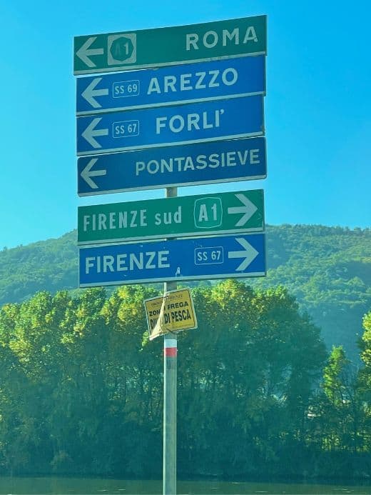 signs along the road in Tuscany