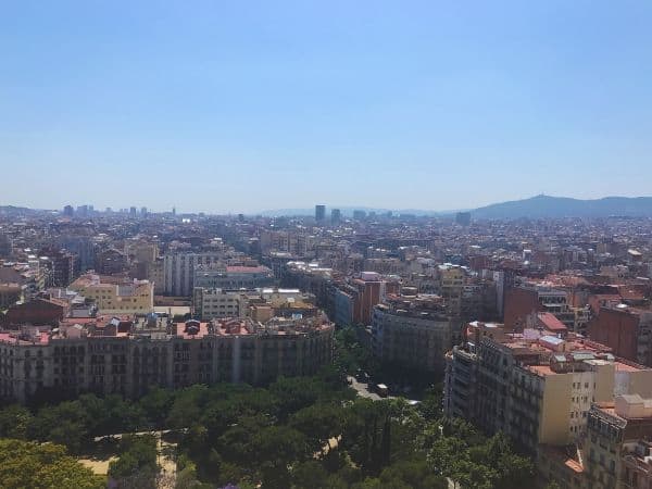 views of barcelona from the sagrada familia towers