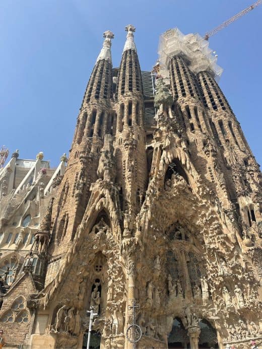 the beautiful details of the exterior of sagrada familia