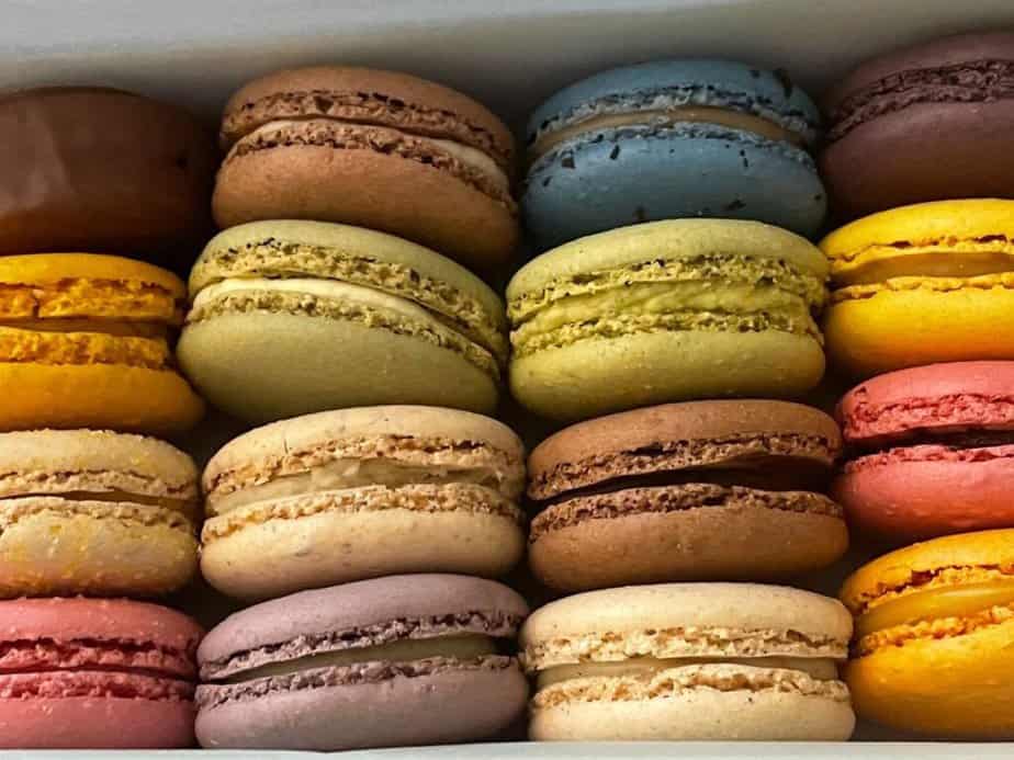 A delicious assortment of colorful macarons from the world famous Ladurée